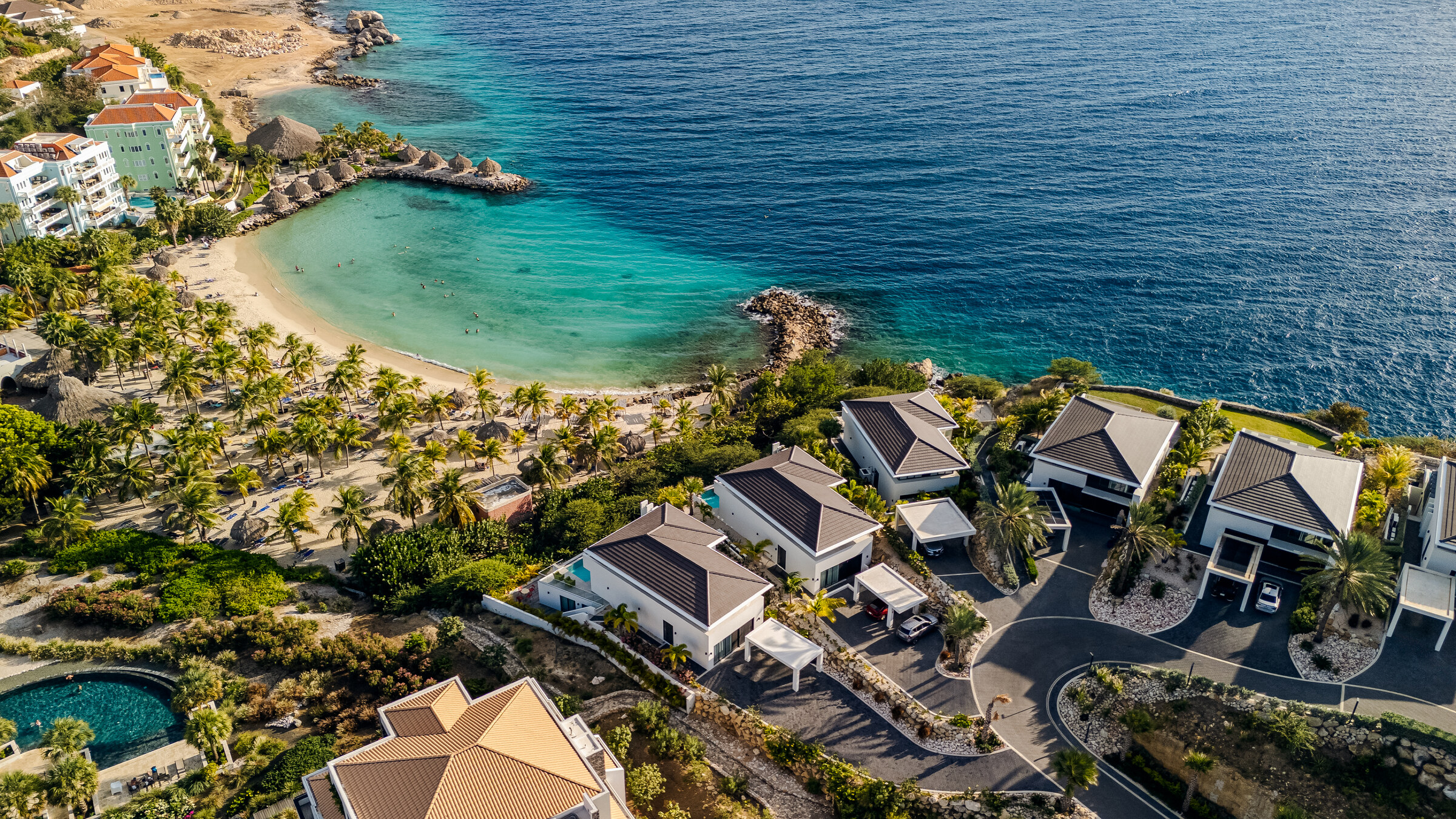 Aerial view of the Curaçao coastline